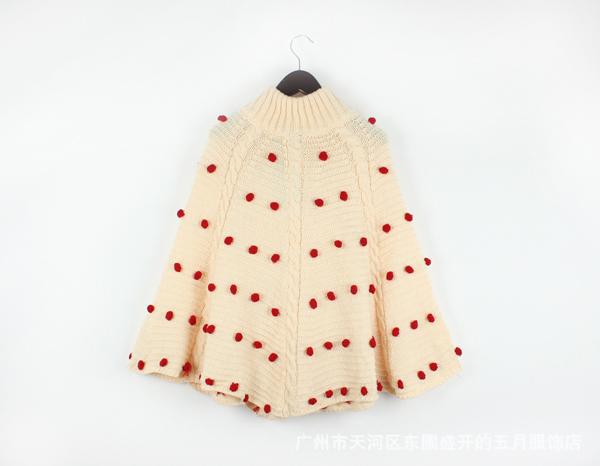 批发昕薇vivi 日系<em>女斗篷</em>开衫披肩<em>外套</em> 小绒球棒