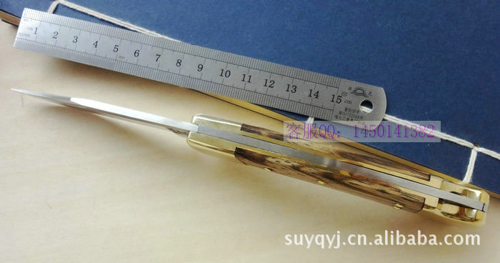 【BUCK巴克刀110 经典折刀 一体铜柄(配皮鞘