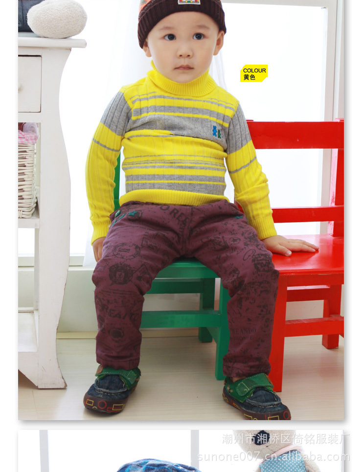 得意布屋 <em>品牌</em>童装 2103<em>高领</em> <em>纯棉</em>男童<em>打底毛衣</em>