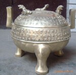 卧虎三牲鼎 青铜器 收藏品 商务礼品 铜艺品