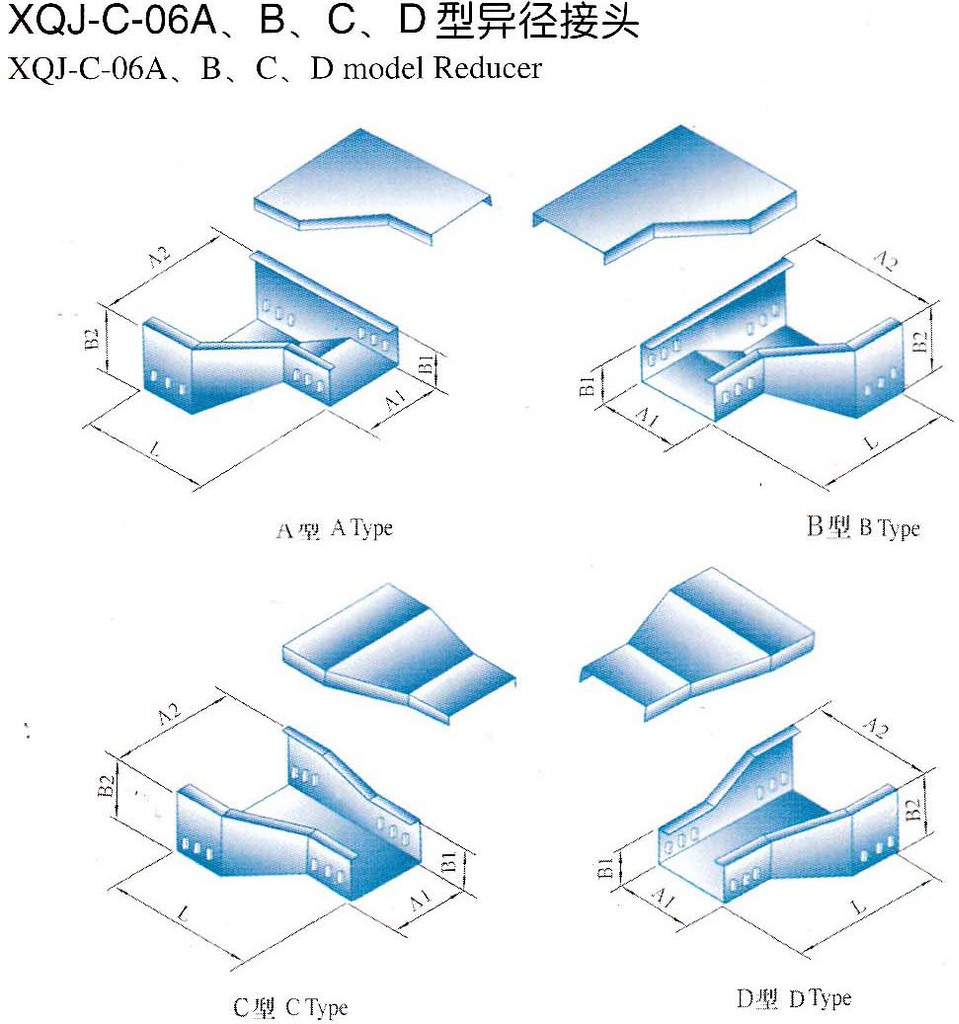 厂家直供xqj-c-06a,b,c,d型异径接头桥架