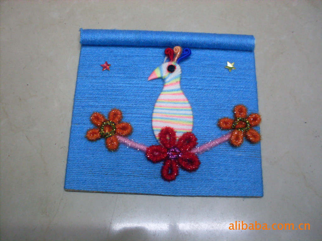 具 DIY小号毛线贴画,成品挂画,DIY像框 DIY玩具尽在阿
