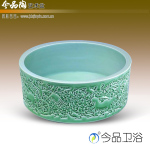 供应手工陶瓷盆/陶瓷盆/洗脸盆/面盆/艺术盆/台盆J-2019