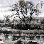 浔陌真迹国画山水--郊外清幽