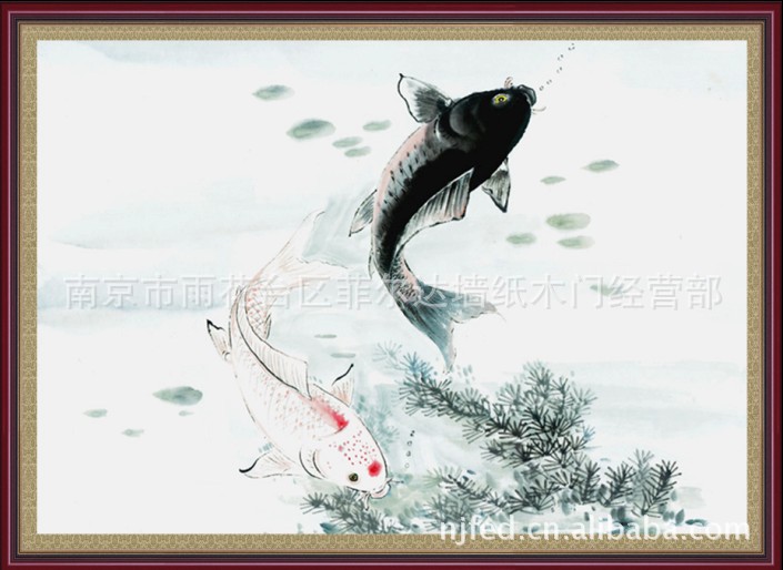 南京菲尔达 国产 进口 鱼形图案 精美壁纸图片,