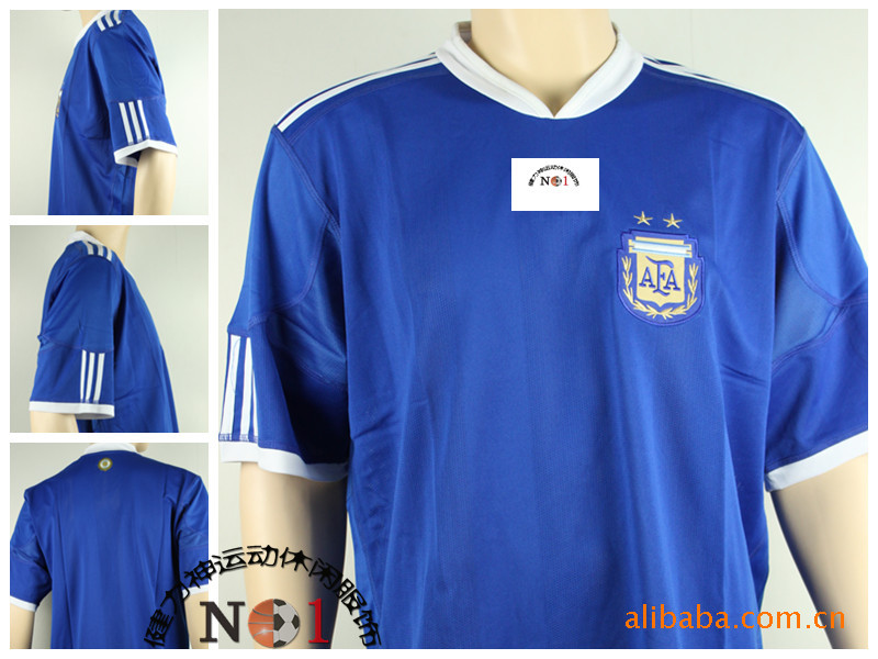 【极品刺绣泰版2010-11 阿根廷球衣 队服 足球