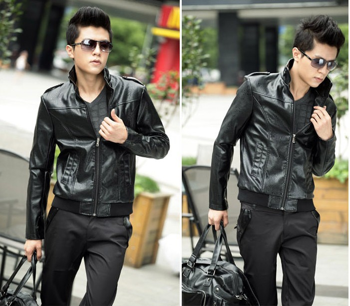 11新款韩版 潮流必备 男款个性皮衣 立领<em>男士</em>皮