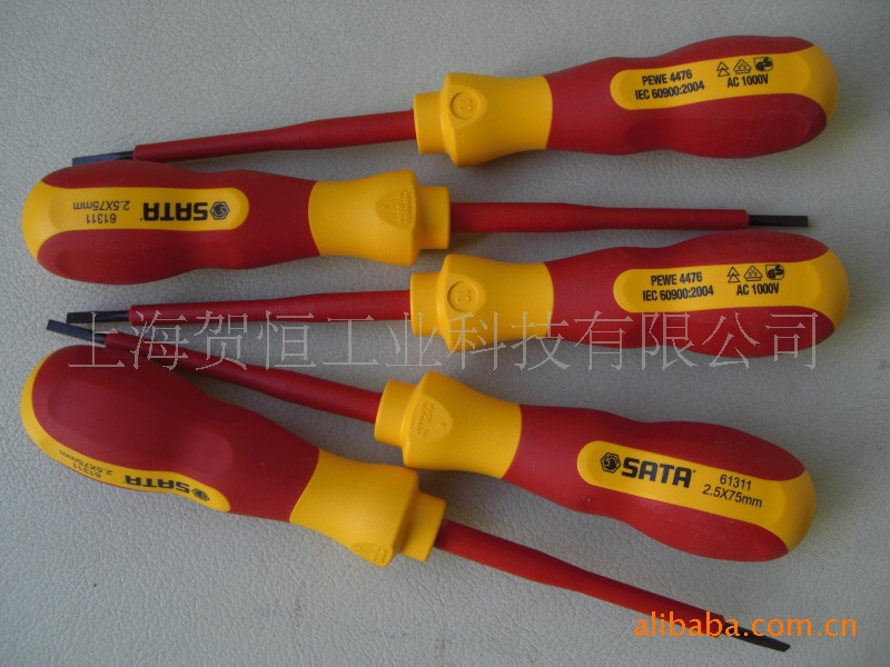 世达SATA 双色柄一字绝缘螺丝批 61311,上海绝缘螺丝批,浙江绝缘螺丝批