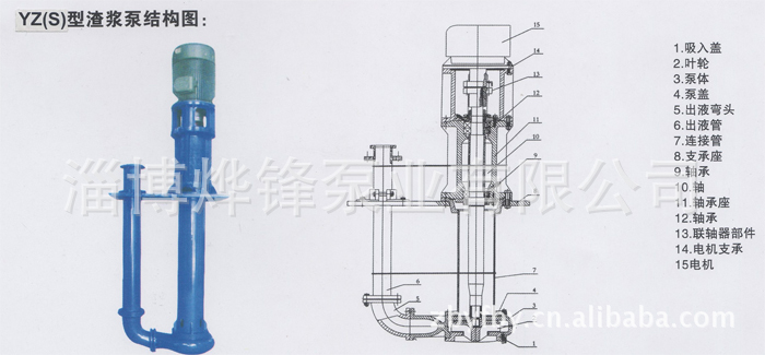 YZ(S)型液下渣浆泵结构图