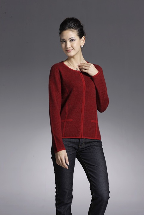 热销新款 百搭时尚优雅 圆领修身女式<em>拉链开衫</em>