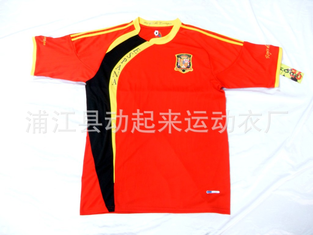 2010-2011西班牙足球服,印花,刺绣,足球服短袖