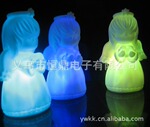 小量混批 小天使卡通小夜灯 七彩小夜灯批发地摊夜市 搪胶塑料