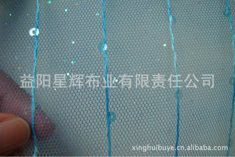 涤纶网布印花绣片烫格利特复合面料,WY18