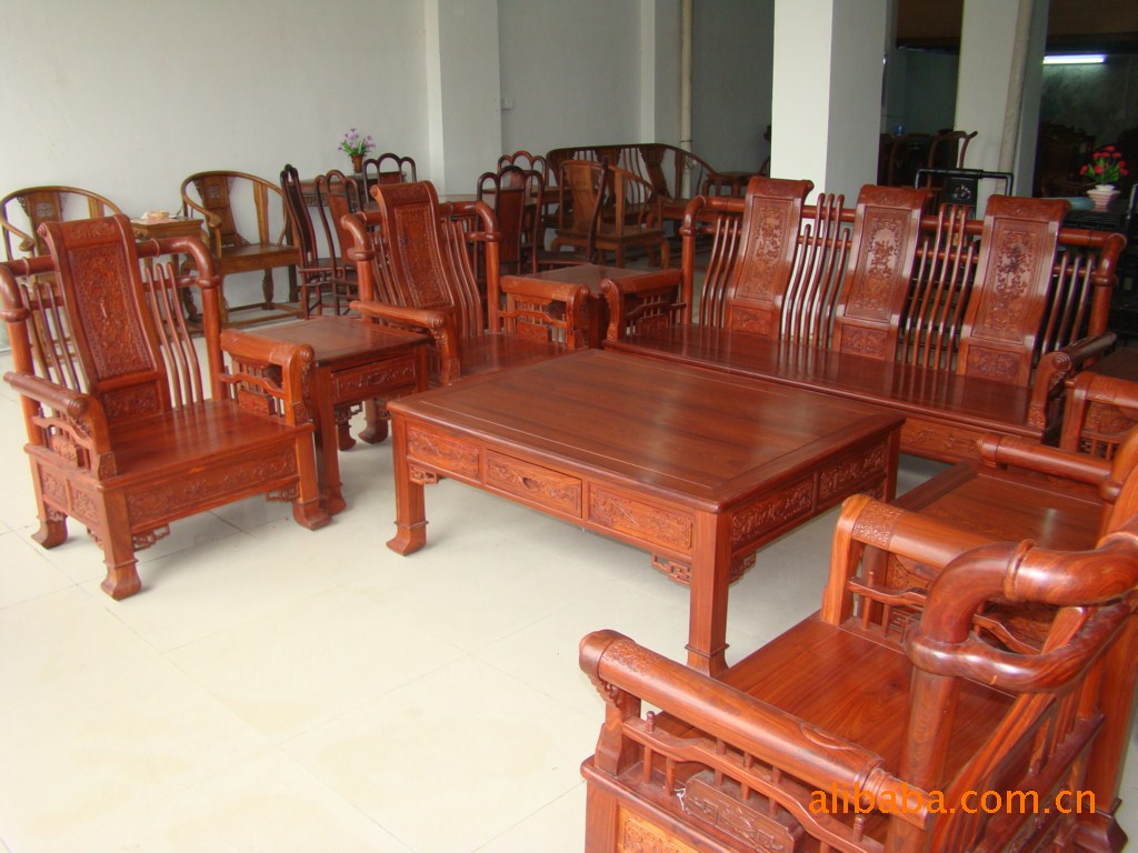 伟业紫艺 红檀10件套沙发 红木家具 实木家具