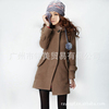 纤莉秀Q2123大码女装2011秋冬装新款裸婚时代连帽加厚呢子外套
