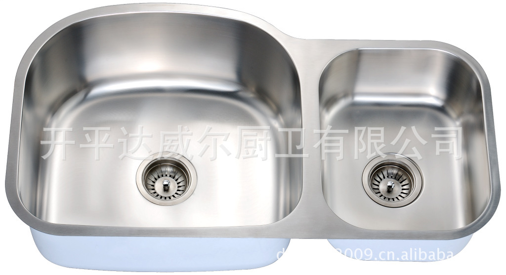 北美新款双槽台下盆-不锈钢水槽双槽洗菜盆-D