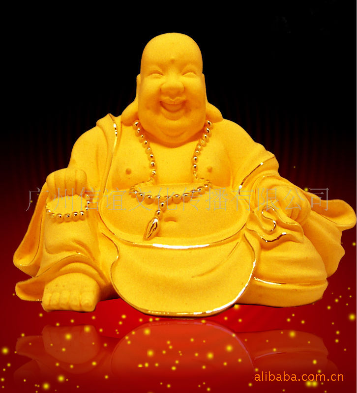 供应办公室摆件 工艺品 绒沙金 摇钱树 财神图片