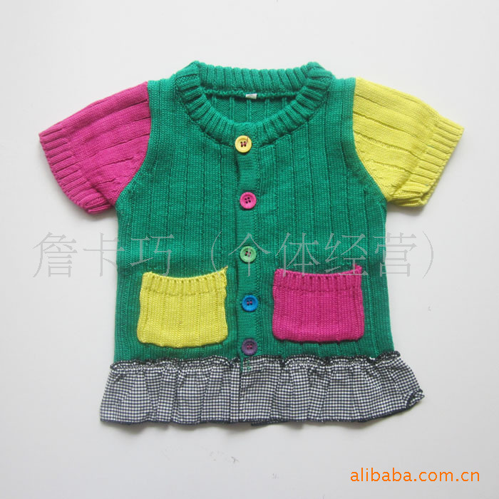 款童装毛衣 好质量又有个性的宝宝毛衣开衫 短