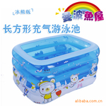 厂家直供*曼波鱼屋加厚PVC婴儿方形充气游泳池(冰熊长方形)