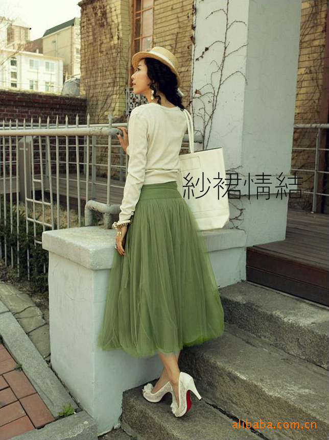 VIVI时尚杂志款071073波西米亚长裙半身裙_E