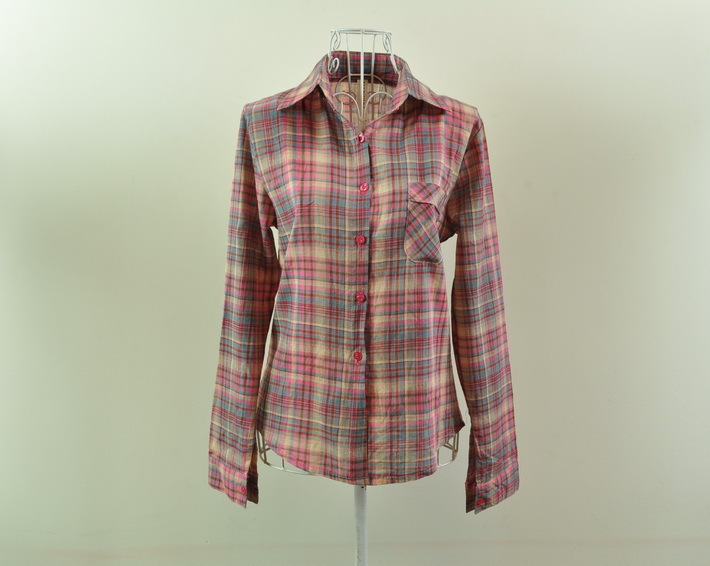 女装衬衫 X369 西部牛仔风情红色格子衬衣 31