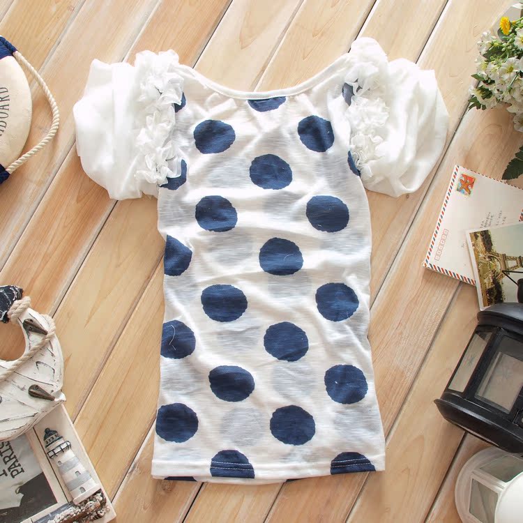 A2011夏装新款韩版瑞丽<em>时尚少女装</em>纯圆点大波