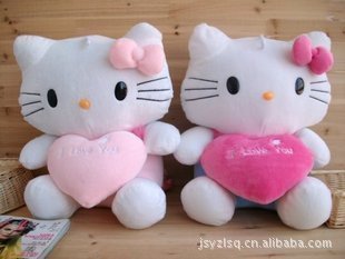 愛心Hello/Kitty貓/抱心kitty貓公仔毛絨玩具/大號60CM 特價工廠,批發,進口,代購