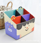 【节日礼品 特价促销】纸质DIY收纳盒 韩版4格桌面收纳盒