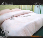 批发供应 竹纤维 粉红色花草提花 床品四件套
