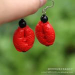 批发漆雕耳环 吉祥饰品 年年有鱼