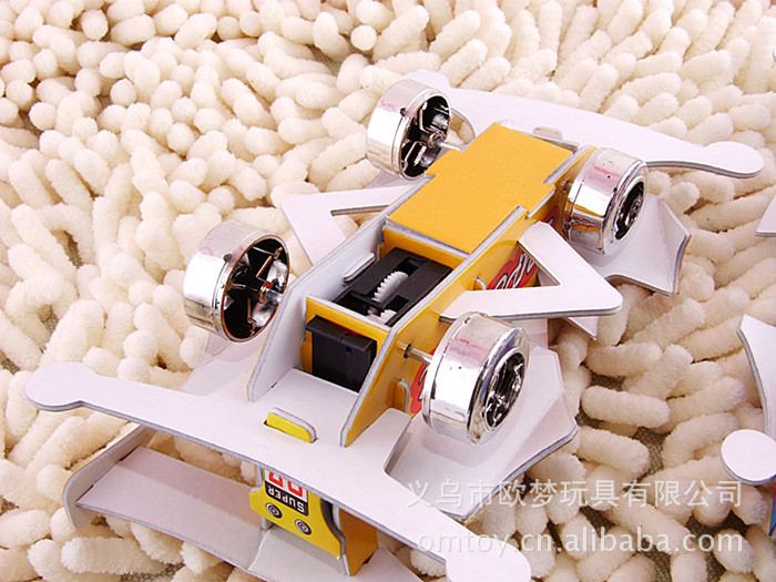 儿童拼装玩具批发 纸拼图拼板 赛车模型 车模 diy玩具