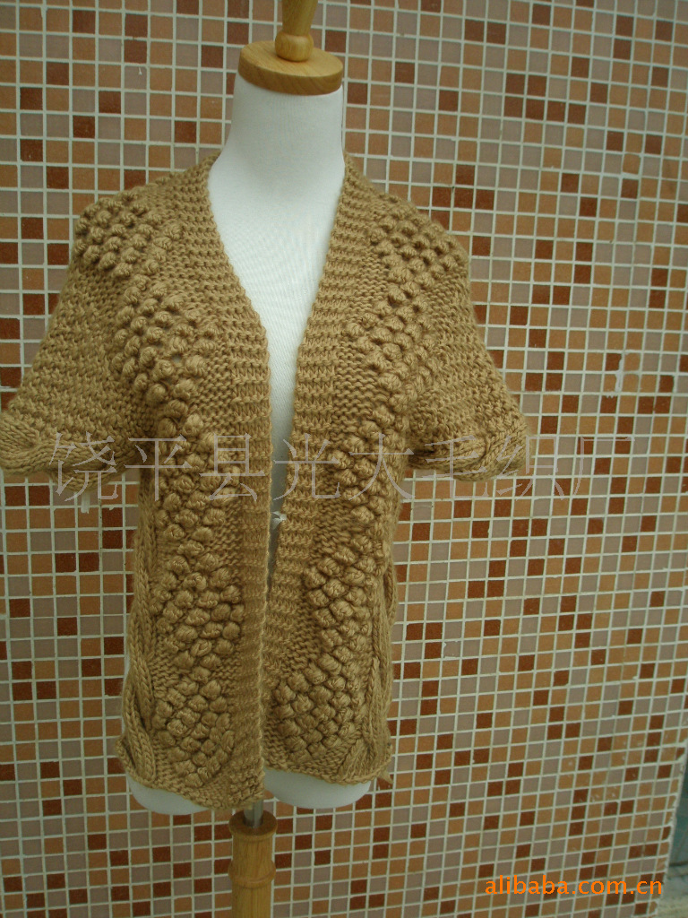 批发采购女式<em>毛衣</em>-韩版 纯手钩<em>棒针编织</em>马海毛