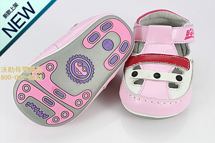 批发宝宝洞洞鞋 凉鞋 婴儿真皮单鞋 包脚鞋 带粘