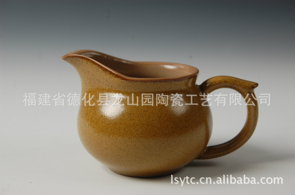 廠家直銷茶具 茶葉沫 錦上黃 公道杯 精品陶瓷