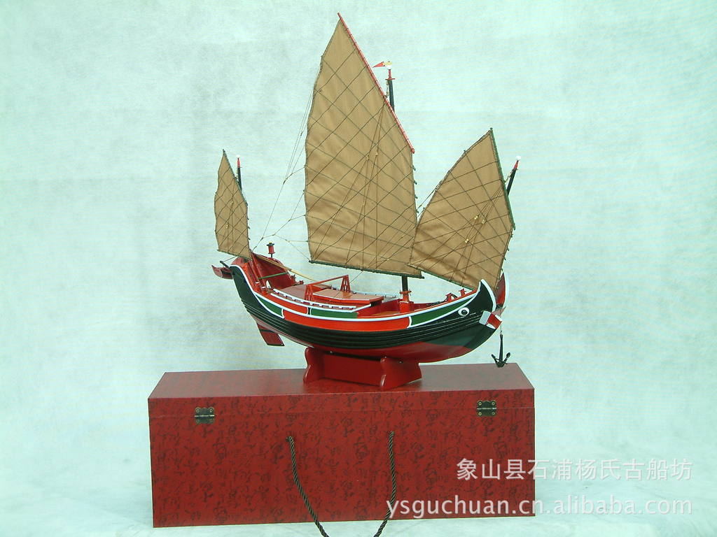 仿真古船 帆船 航海模型 手工木船模型 传统手工艺品 绿眉毛