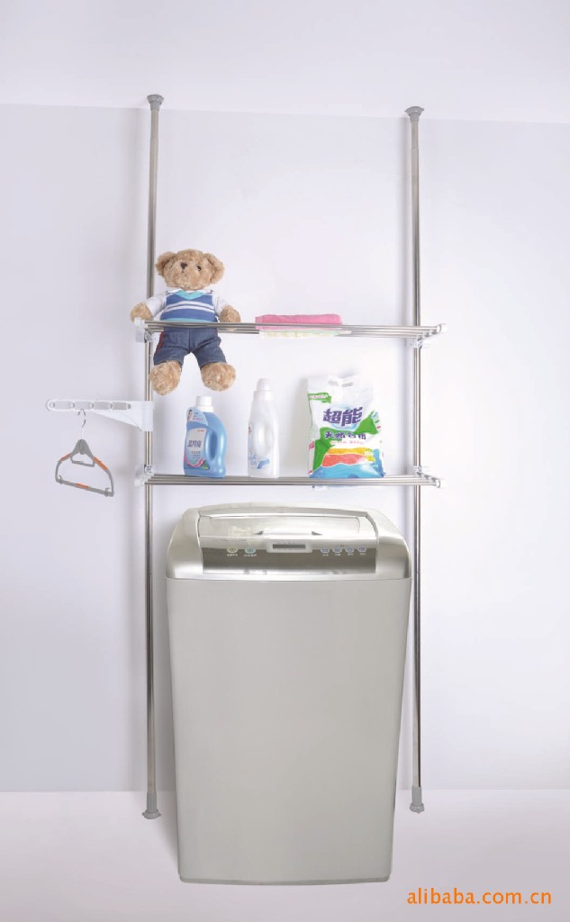 供应洗衣机专用折叠置物架,不锈钢置物架,顶天