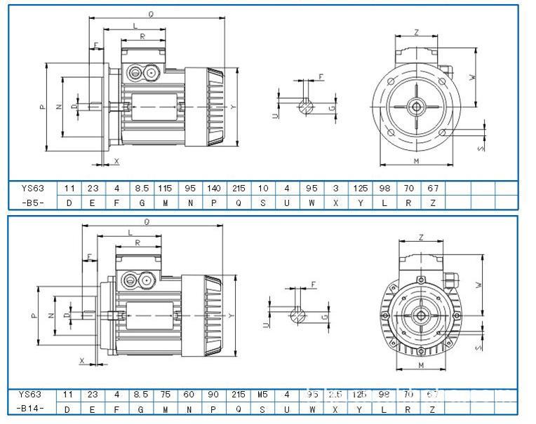三相異步電機-尺寸63 B5