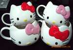 阿里巴巴 外贸原单HELLO KITTY立体头型陶瓷水杯子批发