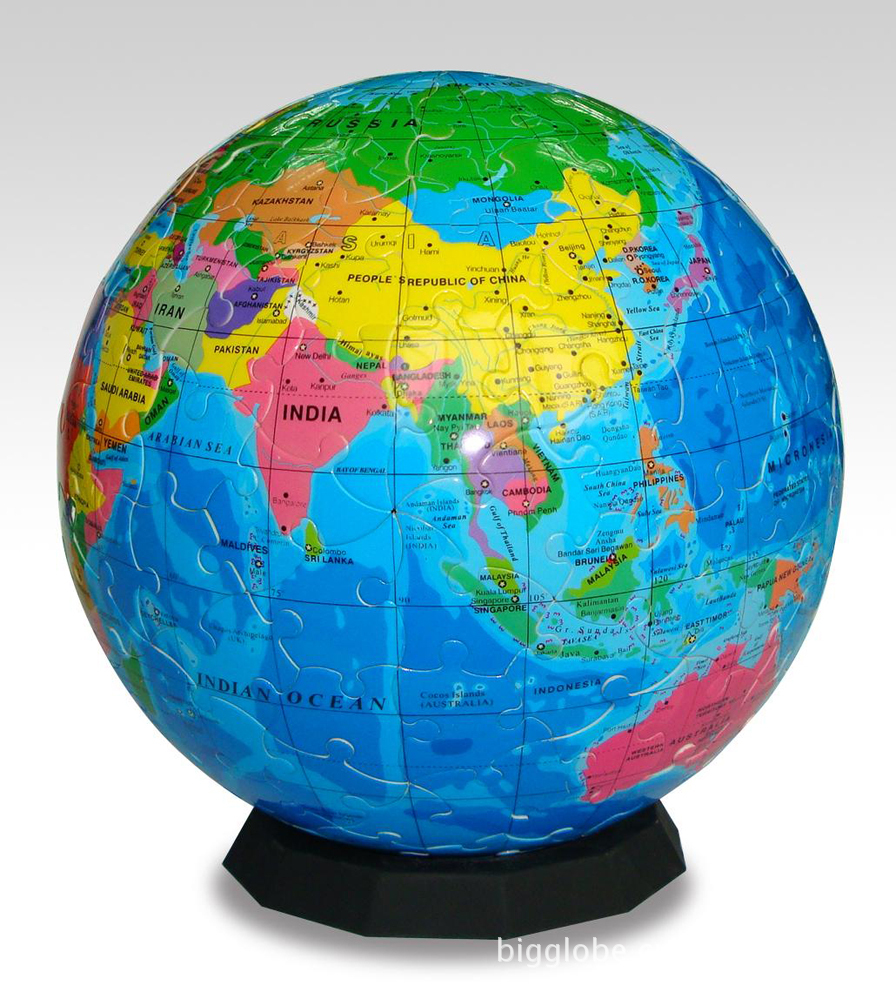 球形拼图地球仪(塑料拼图,金属拼图)图片,球形