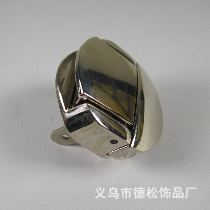 供应银色箱包配件锁优质合金钩扣标牌挂件五金锁