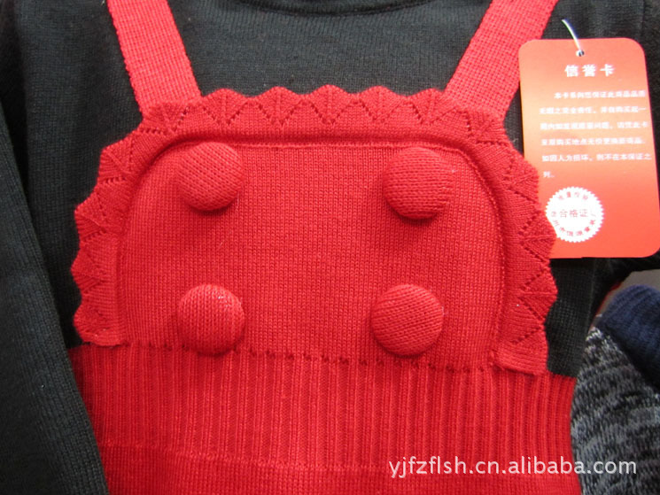 装批发 2011秋冬孔雀绿长袖<em>儿童毛衣连衣裙</em>】