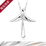 镀白八心八箭唯美守护天使吊坠 淘宝货源