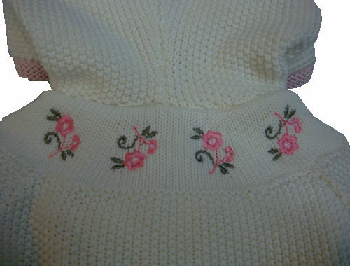 【jasperj原单绣花<em>带帽白色毛衣</em>外套--外贸童装