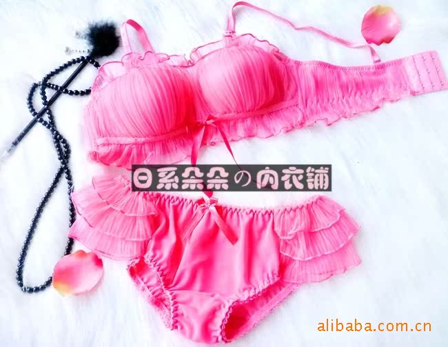 日本原单 内衣<em>文胸</em>套装 <em>纱</em>网娃娃挂脖 新3色 2