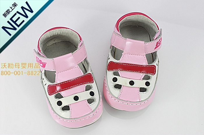 批发宝宝洞洞鞋 凉鞋 婴儿真皮单鞋 包脚鞋 带粘