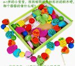 益智玩具 早教益智 木制玩具 水果串串乐