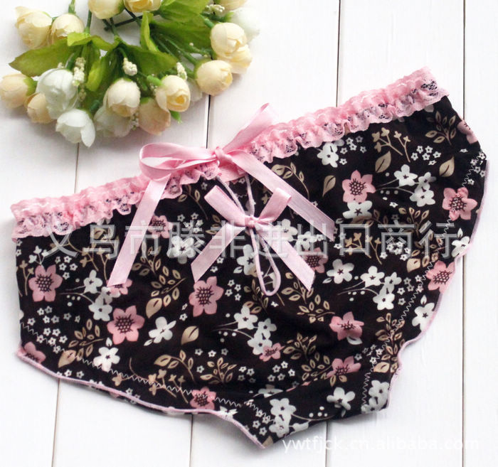 【批发韩版荷叶边加蕾丝花边女式<em>内裤</em>,4017#