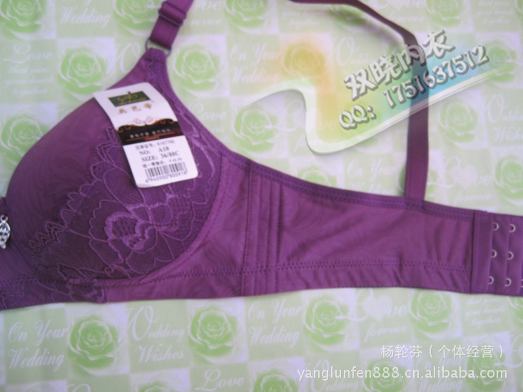 【紫仙奴 厂家热销 <em>无钢圈</em>圆碗 <em>印花</em>蕾丝 <em>文胸</em>/
