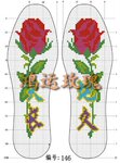 鸿运玫瑰十字绣鞋垫,,十字绣鞋垫半成品