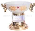 富贵玉碗 招财进宝 龙年贺岁玉石印章 高档办公摆件 保险礼品